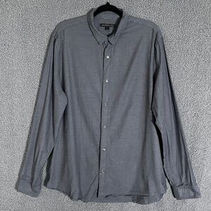 John Varvatos USA Cotton Chambray Snap Button Long Sleeve Shirt - Men's Size XL